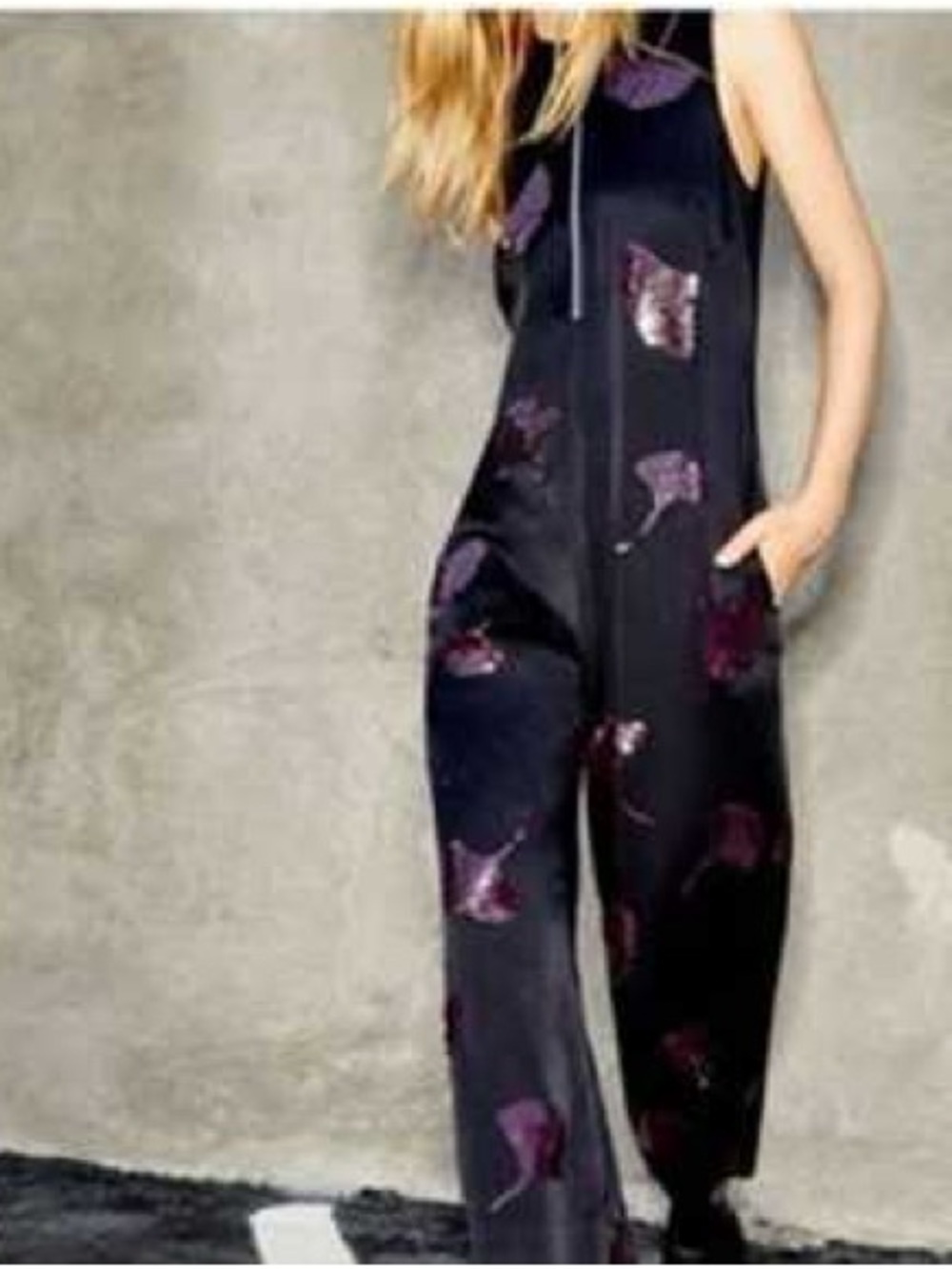 3.1 Phillip Lim Sequin Jumpsuit Navy Purple Size 2